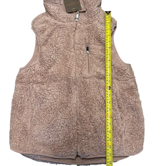 Weatherproof Vintage Pink Sherpa Hooded Vest Size X-Small - Picture 6 of 6